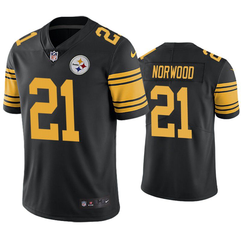 Men Pittsburgh Steelers 21 Tre Norwood Nike Black Limited Rush NFL Jersey